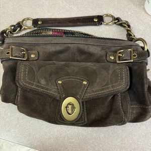 Vintage Brown Suede Coach Bag